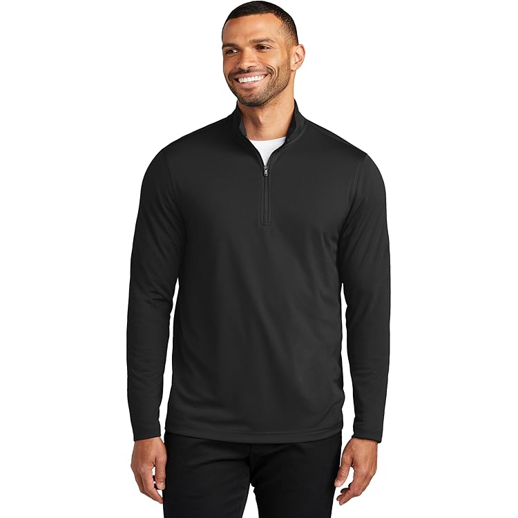 L'Appartement Half Sleeve Sweat ブラック Reiss Interlock Half-Zip Drawcord Sweatshirt in Black | REISS