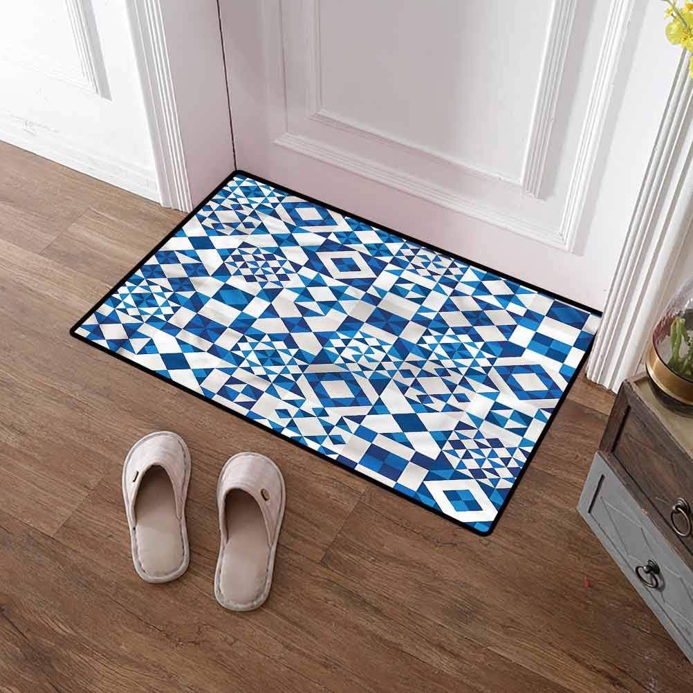 Custom&blanket Large Door Mat Navy Blue Pattern Print