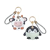 CATCH ON 2 Pack Leather Airtag Keychain Case