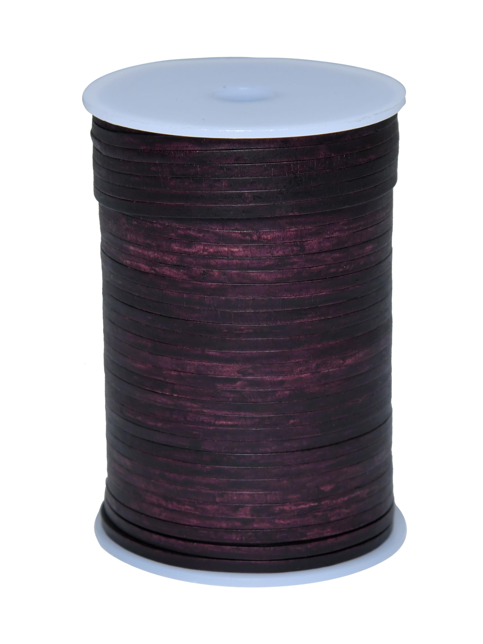 Cords Essentials 3 mm Flat Genuine Leather String Cord, Rope for Jewelry Making, Necklaces, Bracelets, Wraps, Whips, Crafts and Hobby Projects (Distress Red Brown)