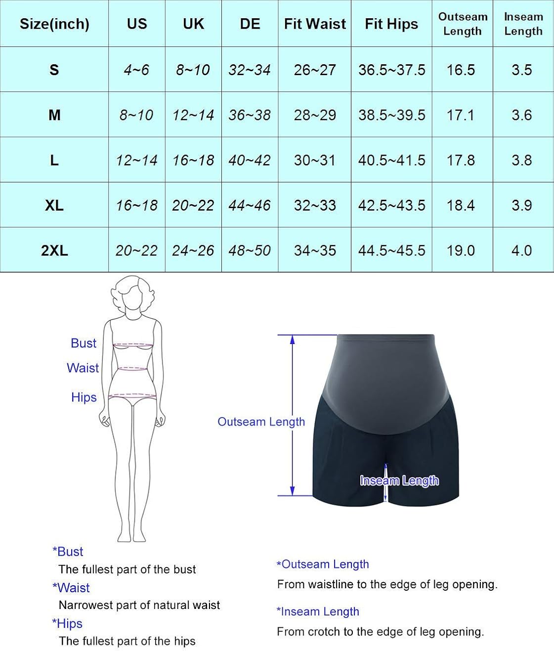 Women Maternity Casual Loose Shorts Cotton Over The Belly Elastic Waist Shorts at  Women’s Clothing store