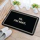 Decorative Doormat with Hi I'm Mat printed for Home/Office/Bedroom Neoprene Rubber Non Slip Backing Machine Washable 23.6''(L)×15.7''(W)