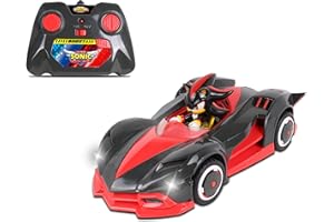 NKOK Team Sonic Racing 2.4GHz Radio Control Toy Car with Turbo Boost - Shadow The Hedgehog 602, Red, Turbo Boost Feature, Features Working Lights, for Ages 6 and up