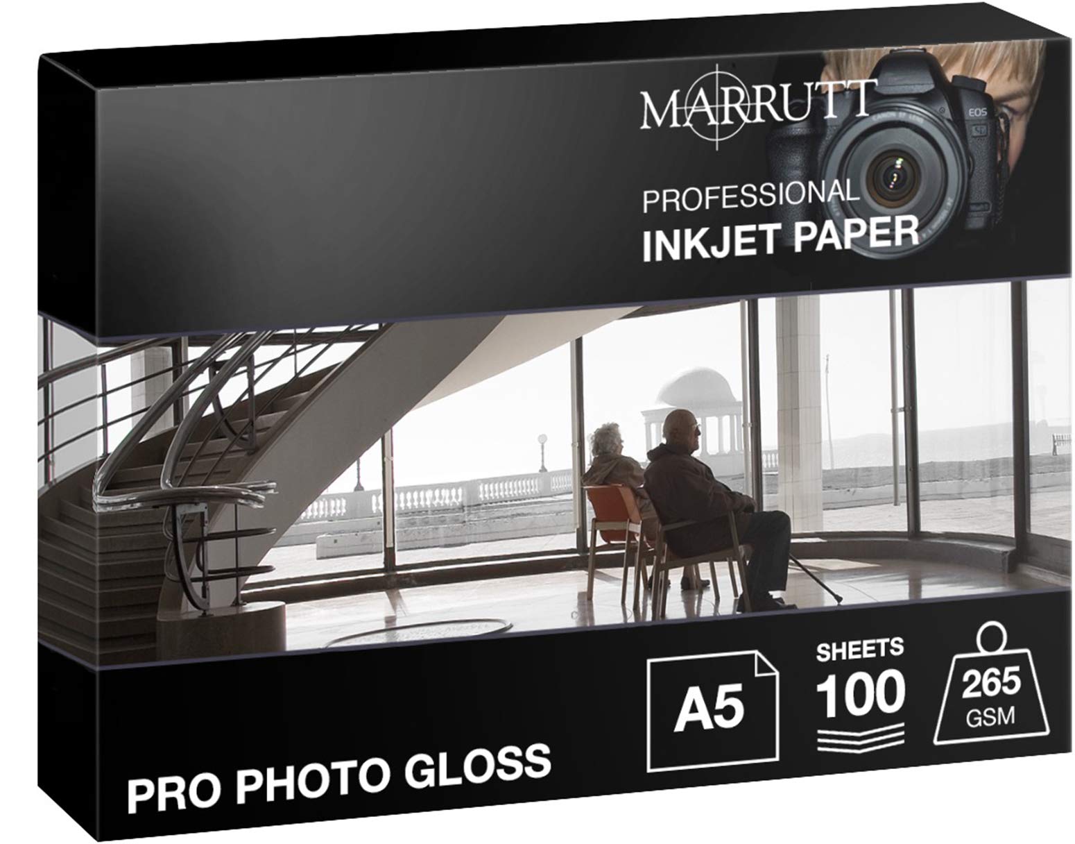 Marrutt 265gsm Pro Photo Gloss Inkjet Paper: A5-100 Sheets