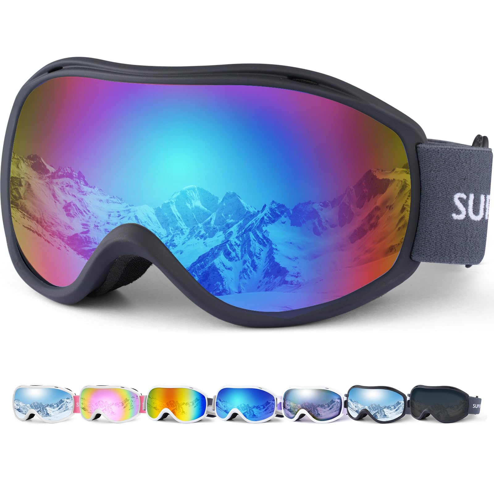 Supertrip Ski Goggles for Men Womens Anti-fog skiing goggles UV Protection Snow Snowboarding Goggles for Adult Youth