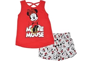 Disney Junior Tank Top and French Terry Dolphin Shorts Outfit Set Infant to Big Kid Sizes (12 Months - 14-16)