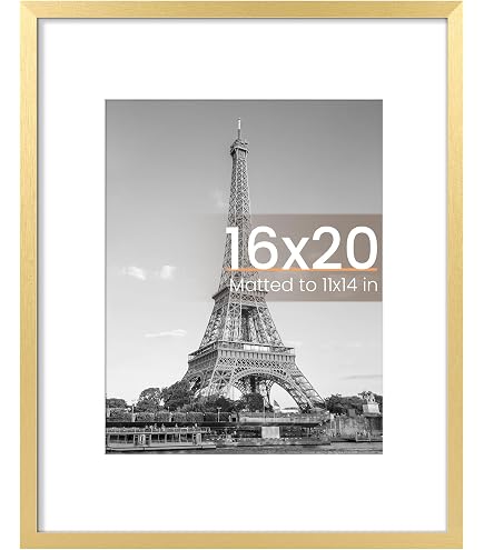 16x20 Picture Mat With 11x17 Opening - Steel Blue, Acid Free, Bevel Cut For Framing