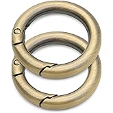 CRAFTMEMORE 2pcs 2 Inches Inner O Ring Spring Opening Snap Trigger Clip Buckle Charm Purse Making SCOS (Brushed Brass)