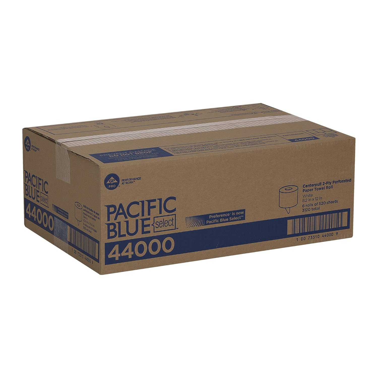Pacific Blue Select Centerpull 2-Ply Paper Towels (previously branded Preference) by GP PRO (Georgia-Pacific), White, 44000, 520 Sheets Per Roll, 6 Rolls Per Case: Industrial & Scientific