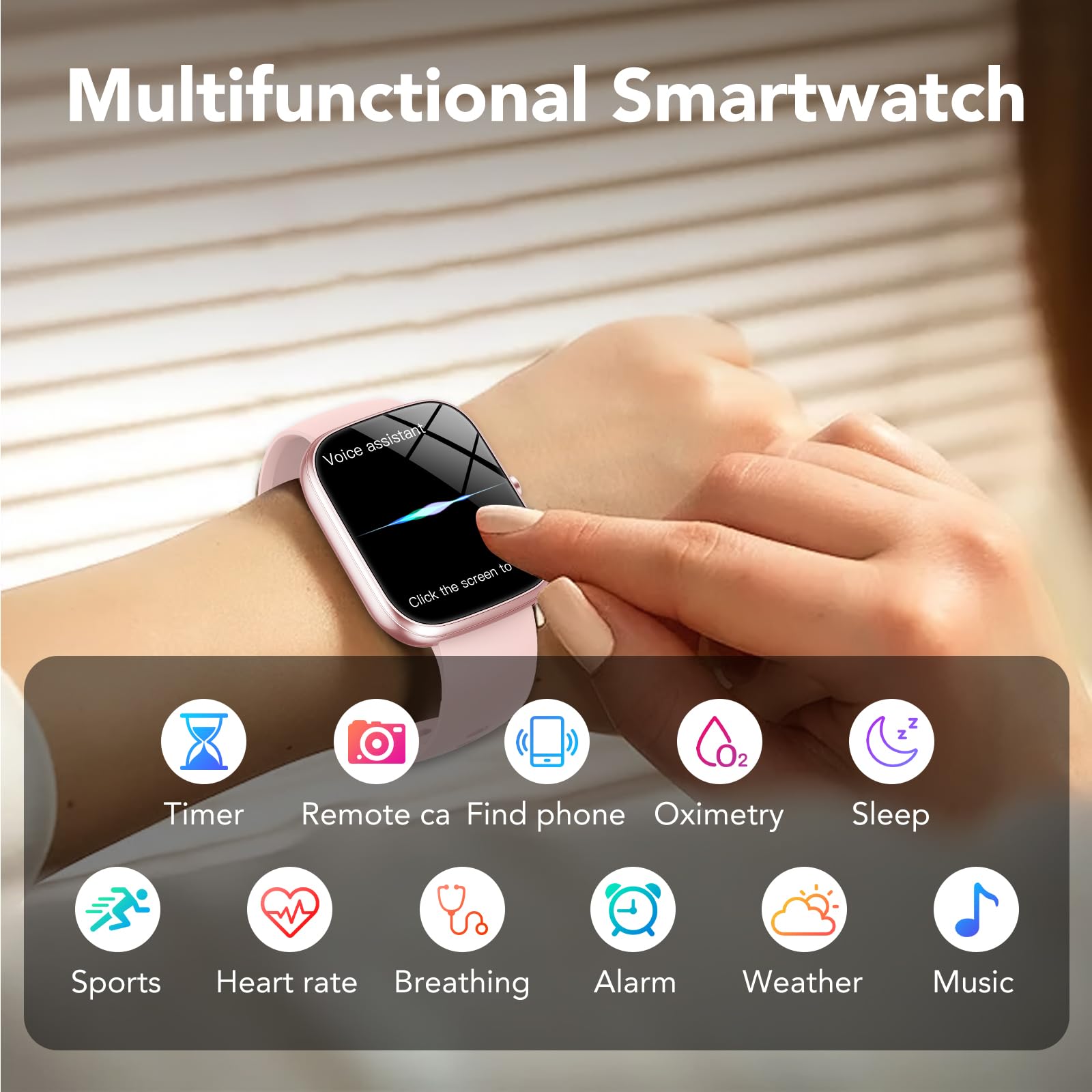 Smart Watch for Women (Answer/Make Call), 1.91" Smartwatch Fitness Activity Tracker, 100+ Sports Modes/Heart Rate/Sleep Monitor/Pedometer/Calories, IP68 Waterproof Fitness Watch for Android iOS - Image 6
