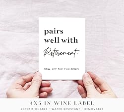 Retirement Gifts for Women, Wine Label,Wine