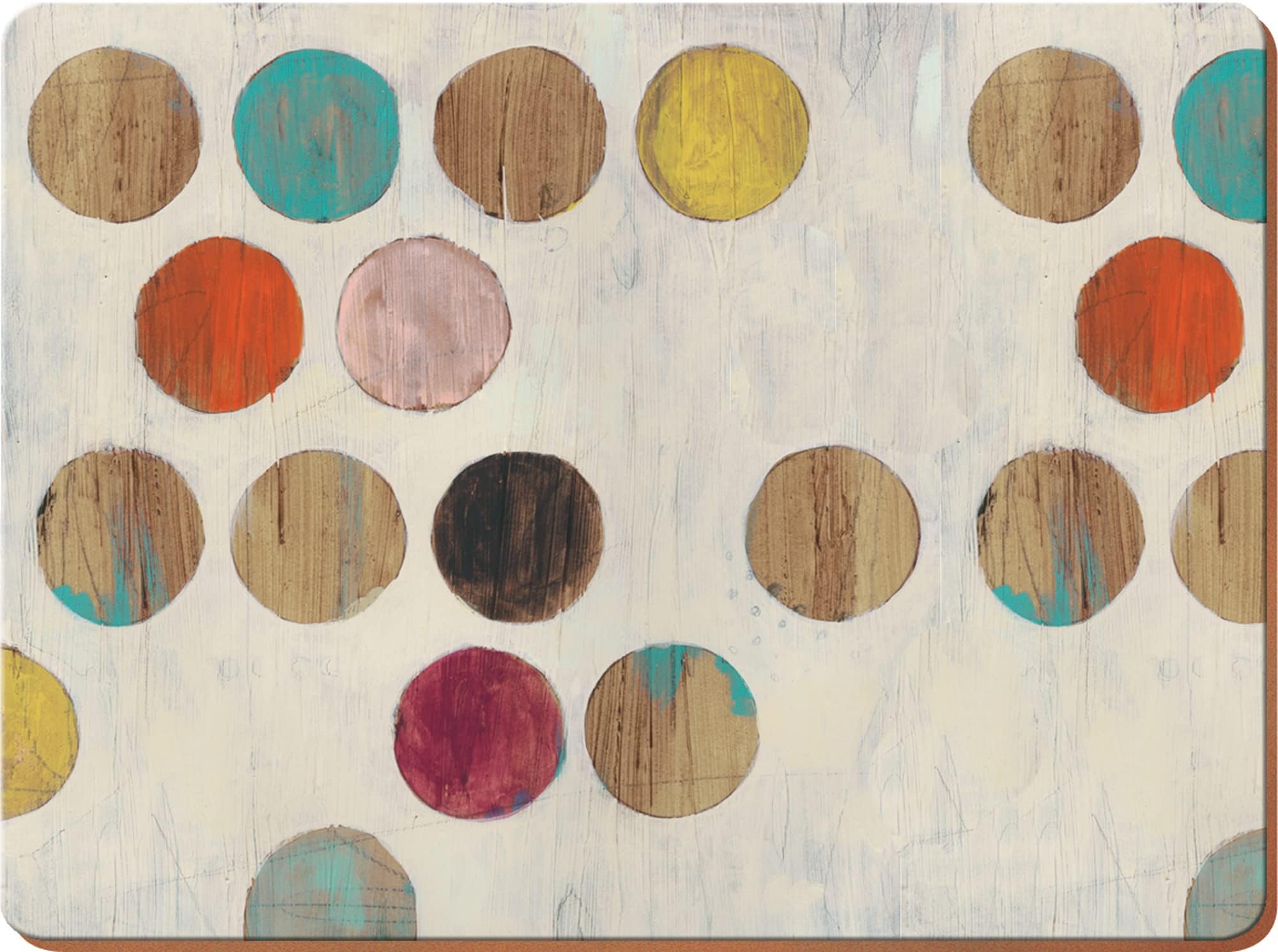 Creative Tops Retro Spot Premium Cork-backed Large Placemats, Multi-colour, 0.500 x 29.000 x 40.000 cm, Set of 4
