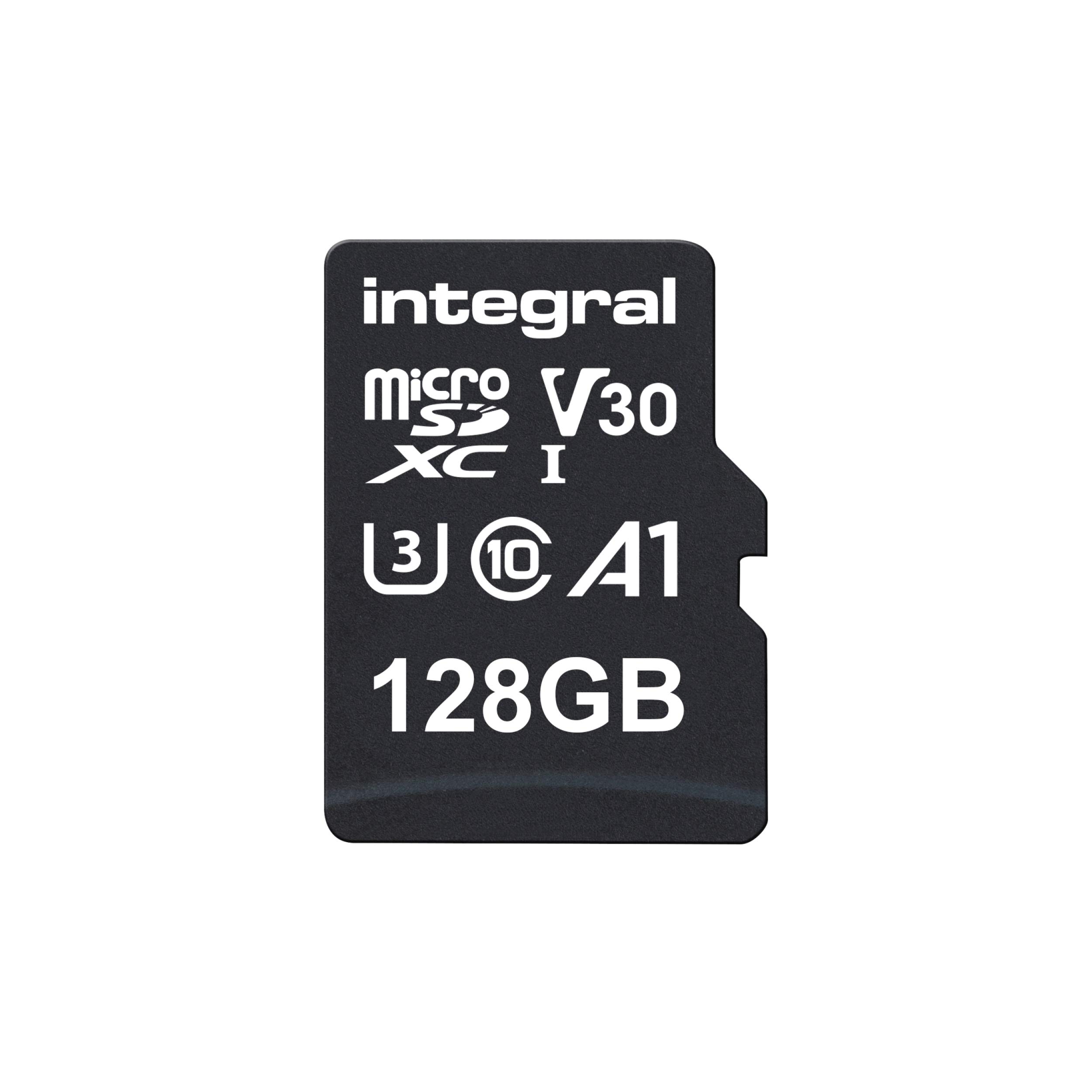 Integral 128GB microSD Card Premium High Speed 4K Video Memory Card - up to 100MB/s Read and 50MB/s Write, UHS-I, U3, Class 10, A1 App Performance - for smartphones, tablets, drones, game consoles