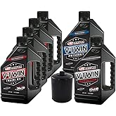 MaxHiflo VTTOCK14 Complete Engine Oil Change Kit for V-Twin Full Synthetic Harley Davidson Twin Cam, 6 quart