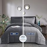 HIG 3 Pieces Grey Reversible Duvet Set 200x200cm OEKO-TEX 10.5 Tog view 5