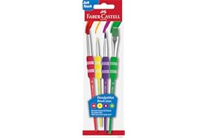 Faber-Castell Soft Grip Paint Brush Set - 4 Pack, Paint Brushes for Kids