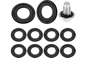 Sun Walker 10 PCS Oil Drain Plug Gasket, M12 Rubber Engine Oil Pan Crush Washers OEM#12616850, Drain Plug Sealing Gasket Repl