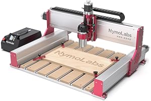 NymoLabs NBS-6040 CNC Router Machine with Custom-Made 710W 7000-30000 RPM Trim Router Spindle & ER-11 Collet, Linear Rails & Ball Screws on 3-axis, Engraving for Wood Acrylic Aluminum