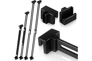 Humyoun 12 Pcs Metal Adjustable File Cabinet Rails Set Include 8 Hanging File Rail Clips 4 Cabinet Dividers Bars Suitable for Cabinets with Drawer Thickness Less Than 1/8 Inch(Black,10-18 Inch)