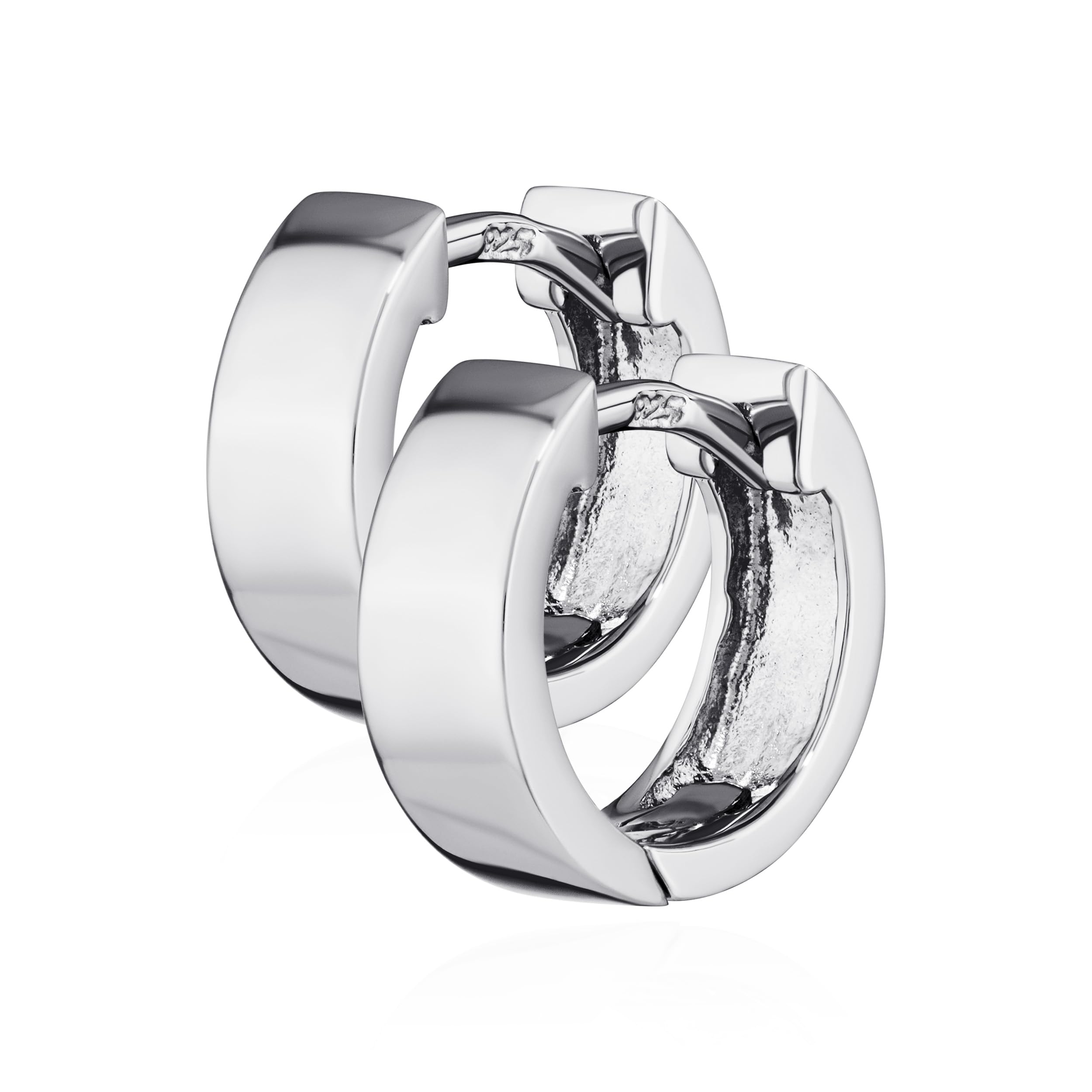 NKlaus silver pair 925 sterling silver hinged earrings 11,3 x 3,8mm tarnish proof 4787