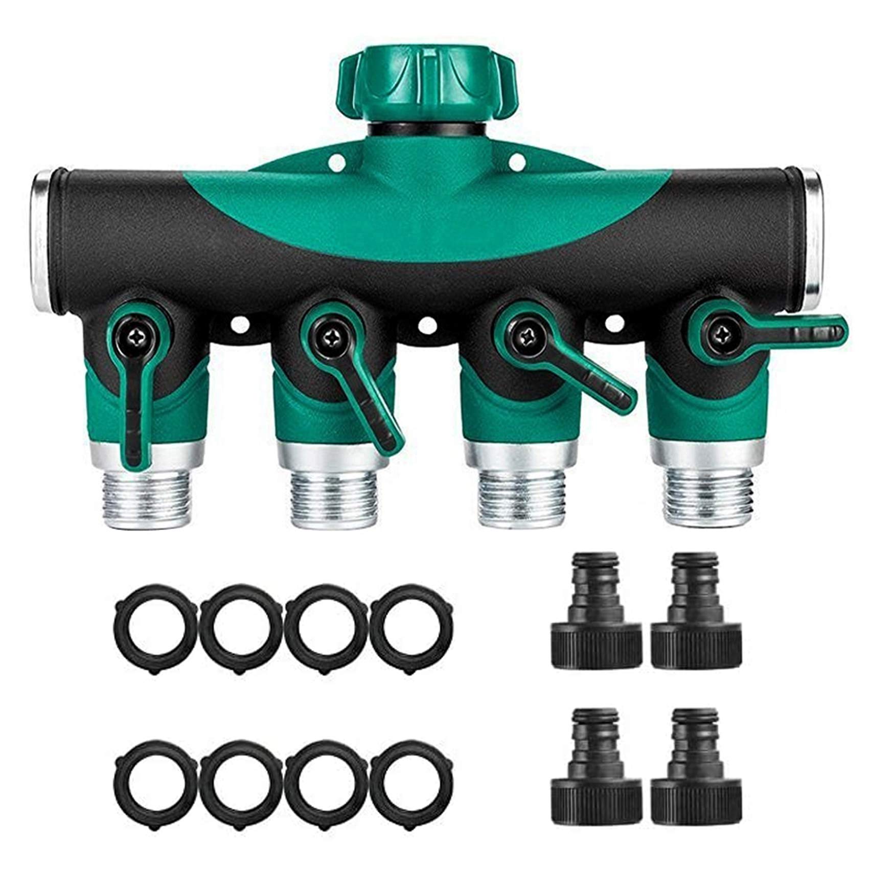 Buy Calish 4 Way Garden Hose Splitter, Outdoor Utility Hose Connector