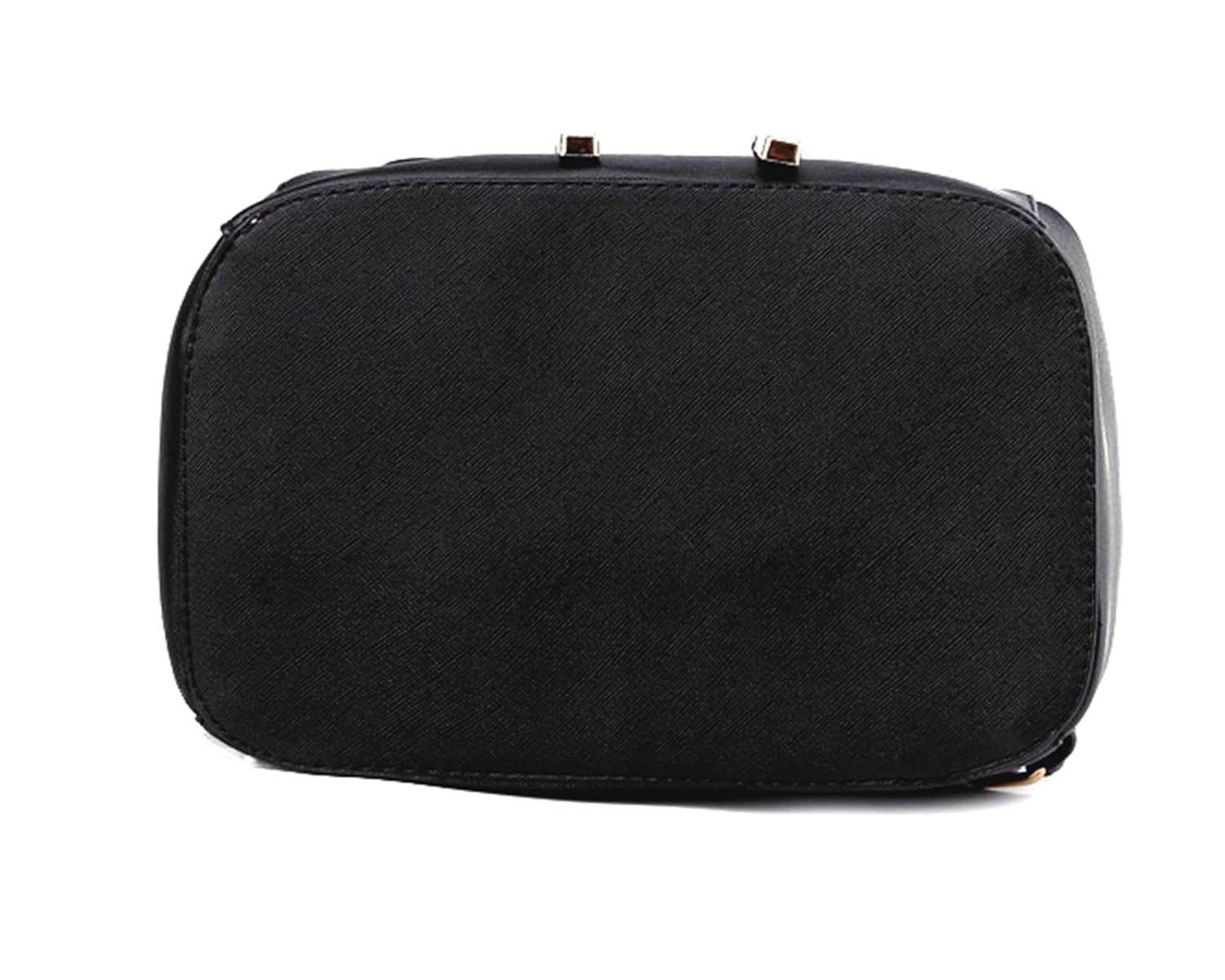 di grazia women's pu leather magnetic black casual backpack (medium)