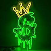 Money Neon Sign, Crown Dollar Neon Signs for Shop Store Wall Decor, Dimmable Dollar LED Neon Light Sign for Man Cave Game Room Bar Pub Party Decoration Gift for Money Lovers9.7" X 17.2"