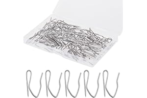 58 Pcs Metal Curtain Hooks, Nydotd Silver Rustproof Stainless Steel Plated Nickel Hooks Heavy-Duty Offset Pin-On Drapery Hooks for Window Curtain, Door Curtain and Shower Curtain(1.2" x 1")