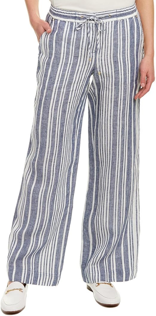 Jones New York Women's Stripe Linen Easy Pant at Amazon Women’s