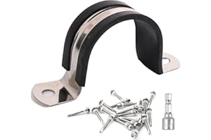 Soimuk Pipe Clamps,304 Stainless & Rubber Cushioned Conduit Clips (SCH 2 in (60 MM) - 12 Pack)