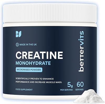 Bettervits Creatine Monohydrate Powder 5g Unflavoured 60 Servings