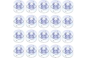 YEQIN 20Pcs Clear Plastic Sewing Machine Bobbins, Sa156 Bobbins, Bobbins Class 15, Compatible with Brother Singer Sewing and Embroidery Machine (20pcs Bobbins)