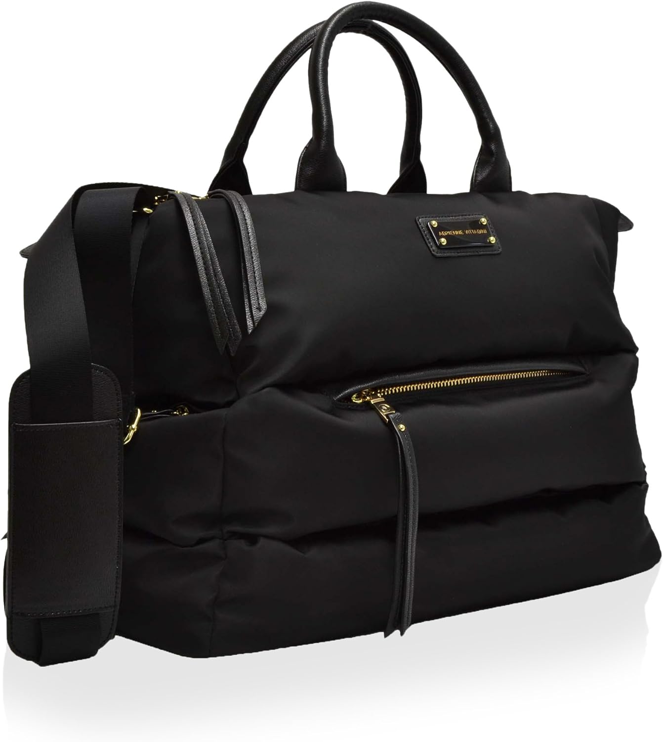 adrienne vittadini embossed signature duffle