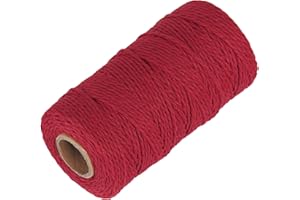 Cotton Red Twine for Crafts - Ohtomber 328 Feet 2MM Natural Garden Twine String for DIY Crafts Wrapping