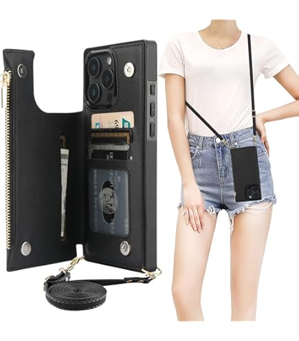 FONREST Funda Trasera Delgada Para IPhone-13 Con Bloqueo RFID, Panel Abatible/soporte, TPU A Prueba De Golpes + Piel Sintética Con Broches Magnéticos (morado