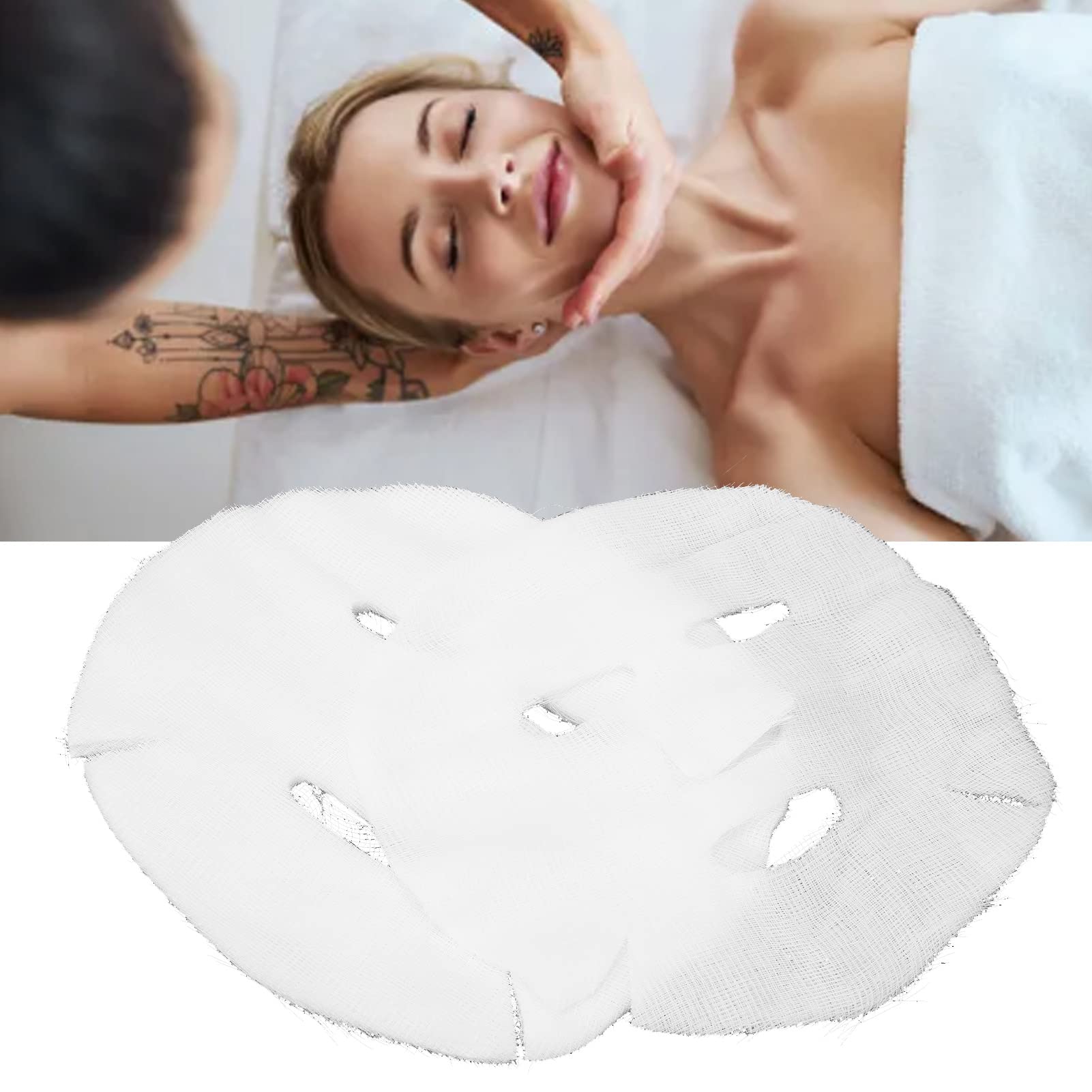 50pcs Gauze Facial Mask Strong Permeability, Water Absorption, Soft DIY Face Care, Perfect Fitting for Beauty Salon and Home Use