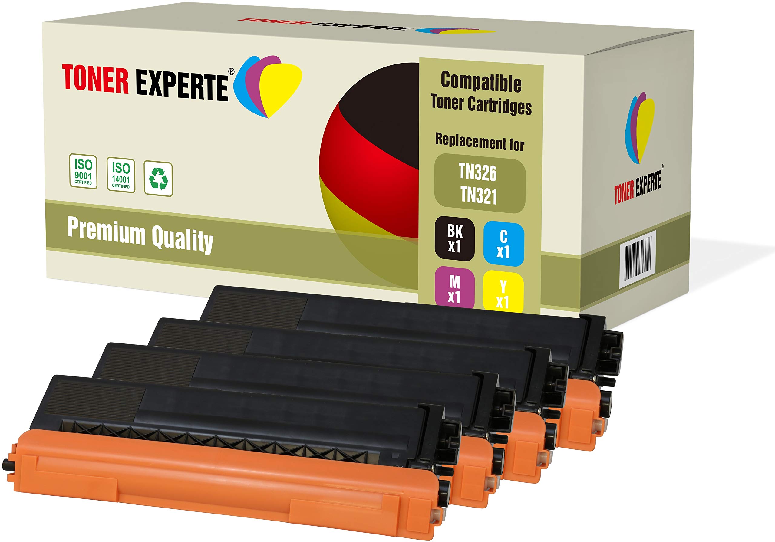 TONER EXPERTE Set of 4 Compatible with TN-326 TN326 Premium Toner Cartridges for Brother HL-L8250CDN, HL-L8350CDW, DCP-L8400CDN, DCP-L8450CDW, MFC-L8600CDW, MFC-L8650CDW, MFC-L8850CDW