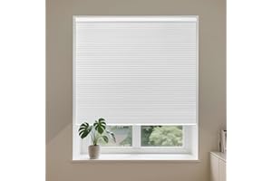 Allesin Cellular Shades Cordless Blackout Honeycomb Blinds for Indoor Windows, Thermal Insulated Window Shades Noise Reduction, Easy to Install, Perfect for Bedroom/Living Room, White 35" W x 64" H