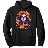 De Los Muertos La Catrina Day Of The Dead Sugar Skull Women Pullover Hoodie