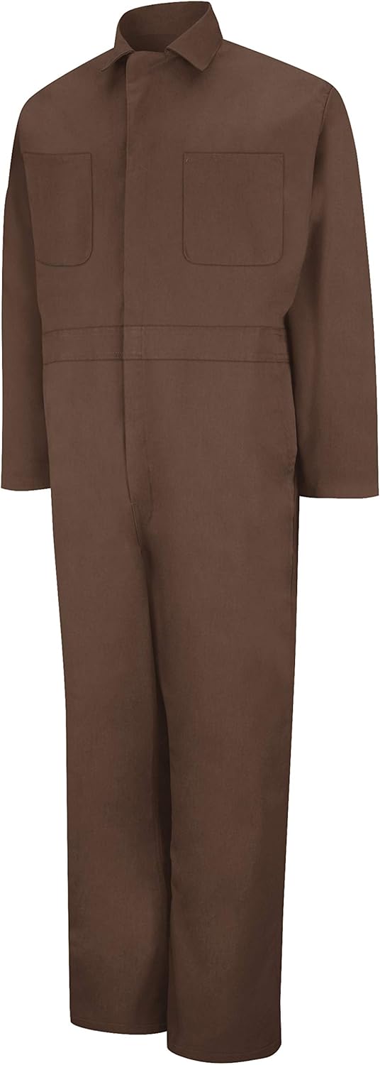 Red Kap Men's Long Sleeve Twill Action Back Coverall: Clothing