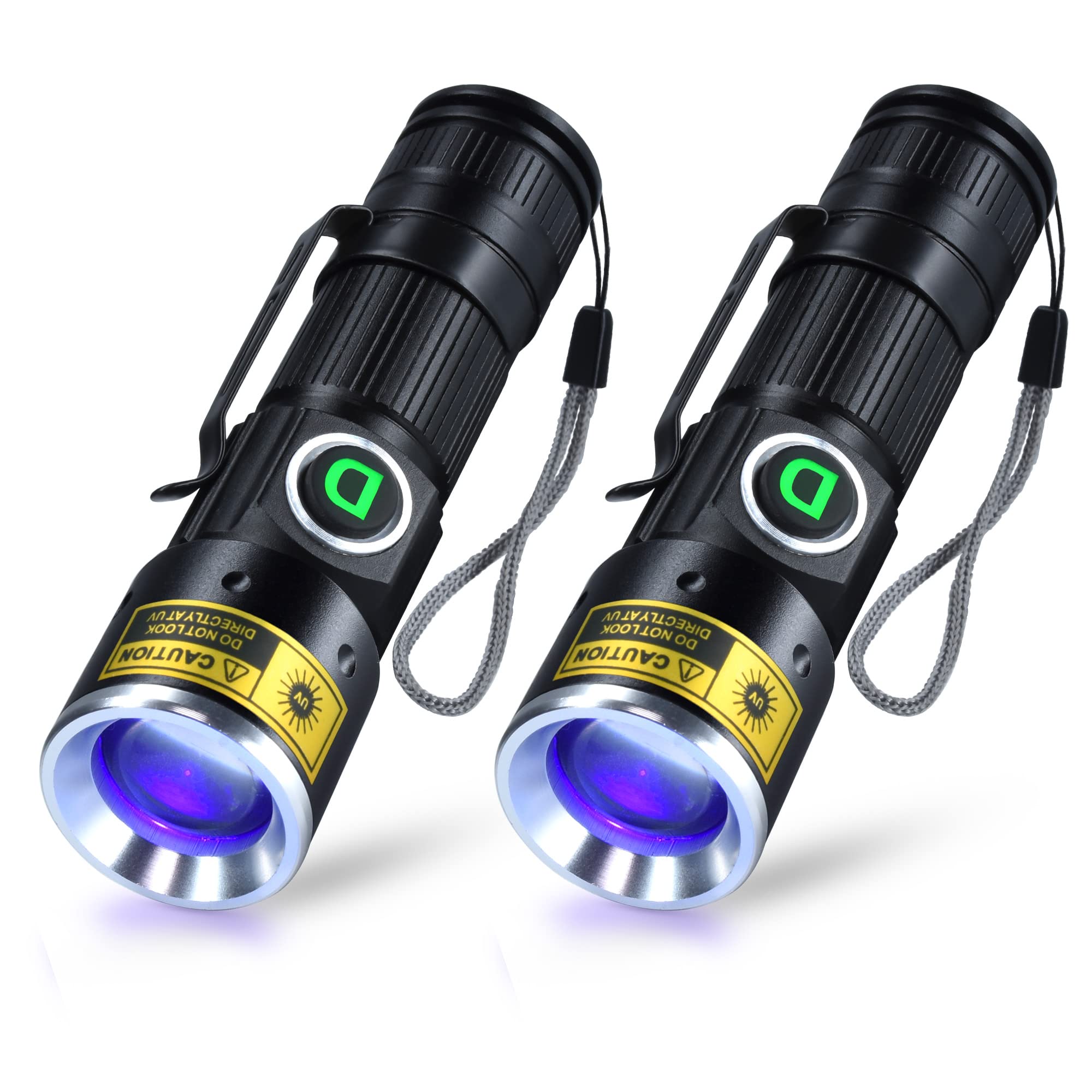 DARKDAWN UV 365nm Black Lights Flashlights USB