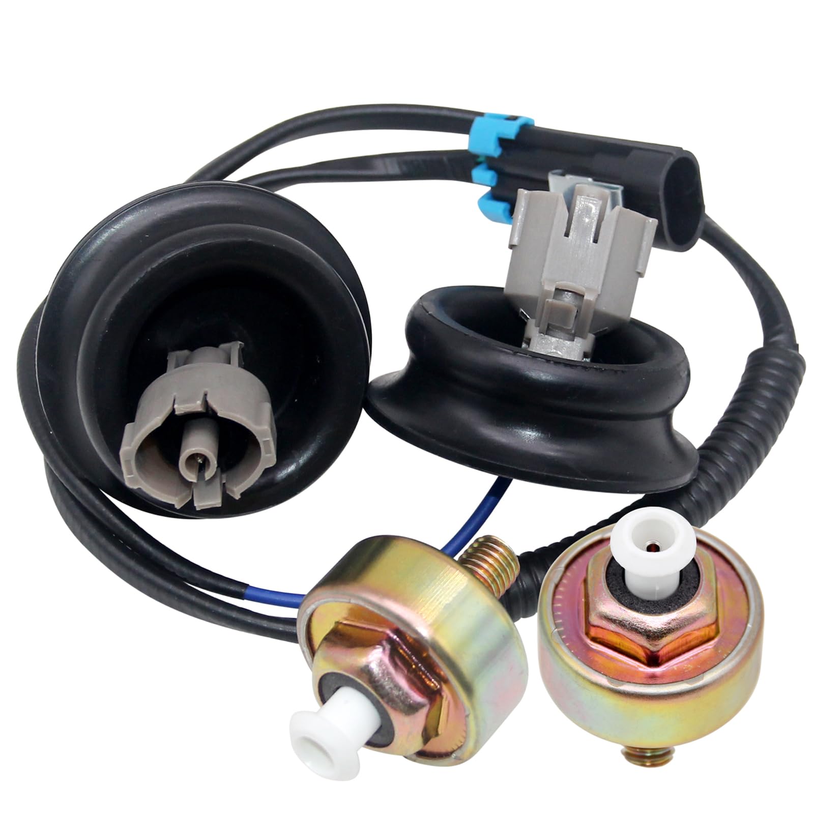 Photo 1 of Knock Sensor Wiring Harness for Chevy Suburban Silverado Avalanche Tahoe GMC Sierra Yukon Cadillac & More GM Vehicles, Replace# 12601822, 917-033 CHENHO (2, Knock Sensors & Harness)