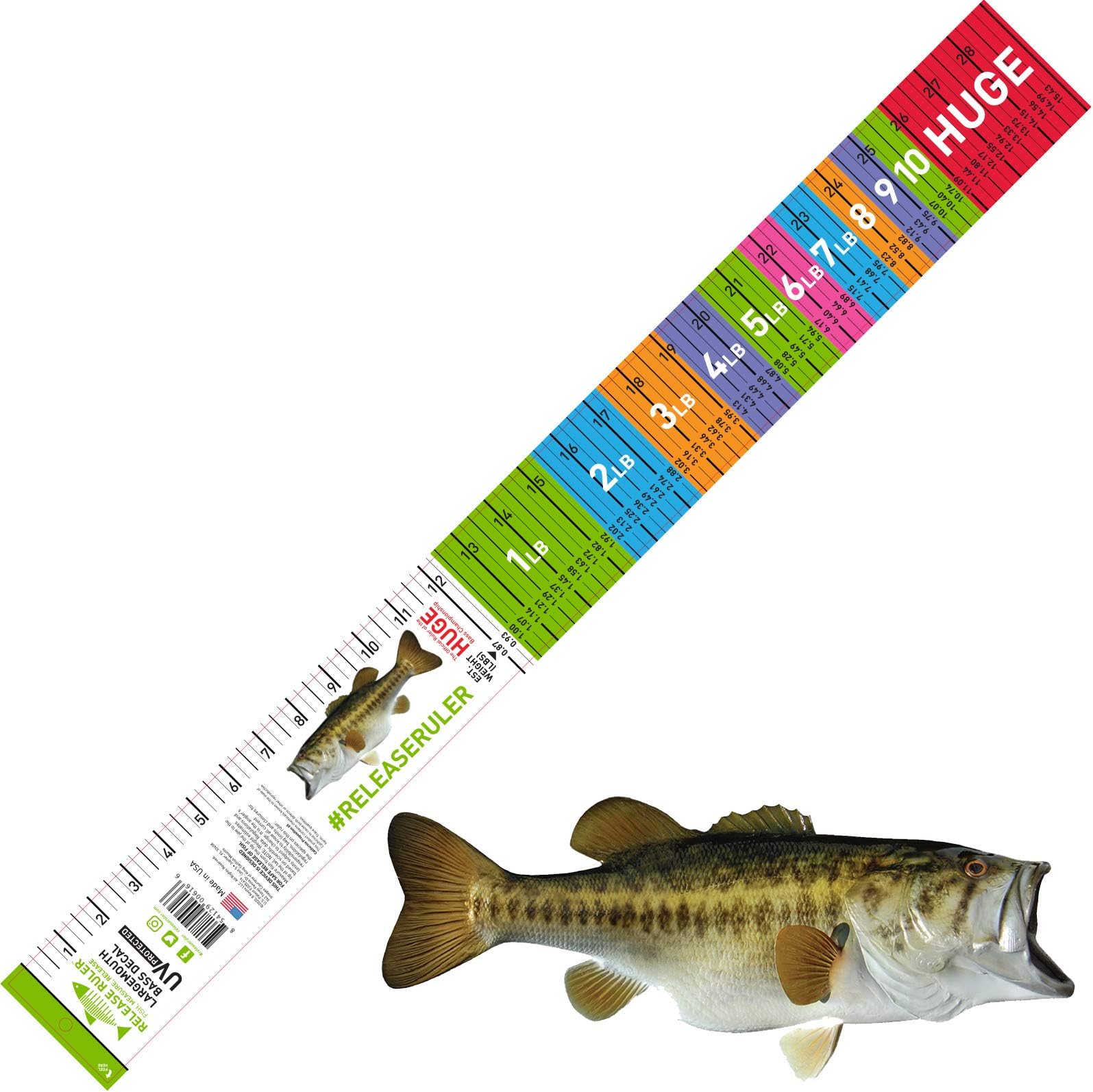 Release Ruler Largemouth Bass Decal