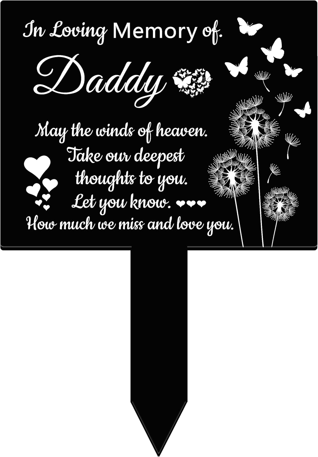 Decorative Garden Stakes - Cemetery Decorations for Grave Memorial Plaques Markers Stake for Outdoors Decorative Memorial Sympathy Garden Stake for Dad Cemetery Tombstone for Garden Yard Decor (Dad)