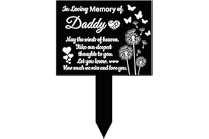CASURU Cemetery Decorations for Grave Memorial Plaques Markers Stake for Outdoors Decorative Memorial Sympathy Garden Stake for Dad Cemetery Tombstone for Garden Yard Decor (Dad)