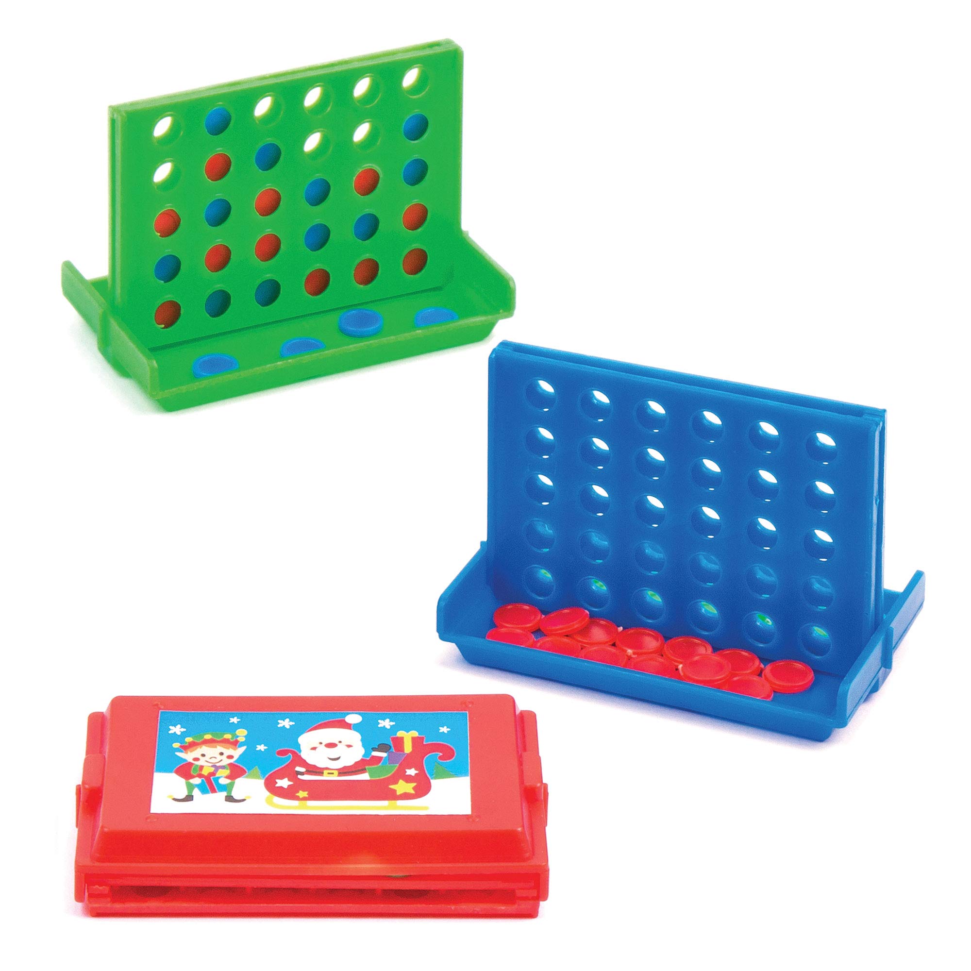 Baker Ross AV806 Mini 4 In A Row Christmas Games - Pack Of 6, Novelty Toys For Kids, Perfect Party, Loot, Prize Bag And Stocking Filler