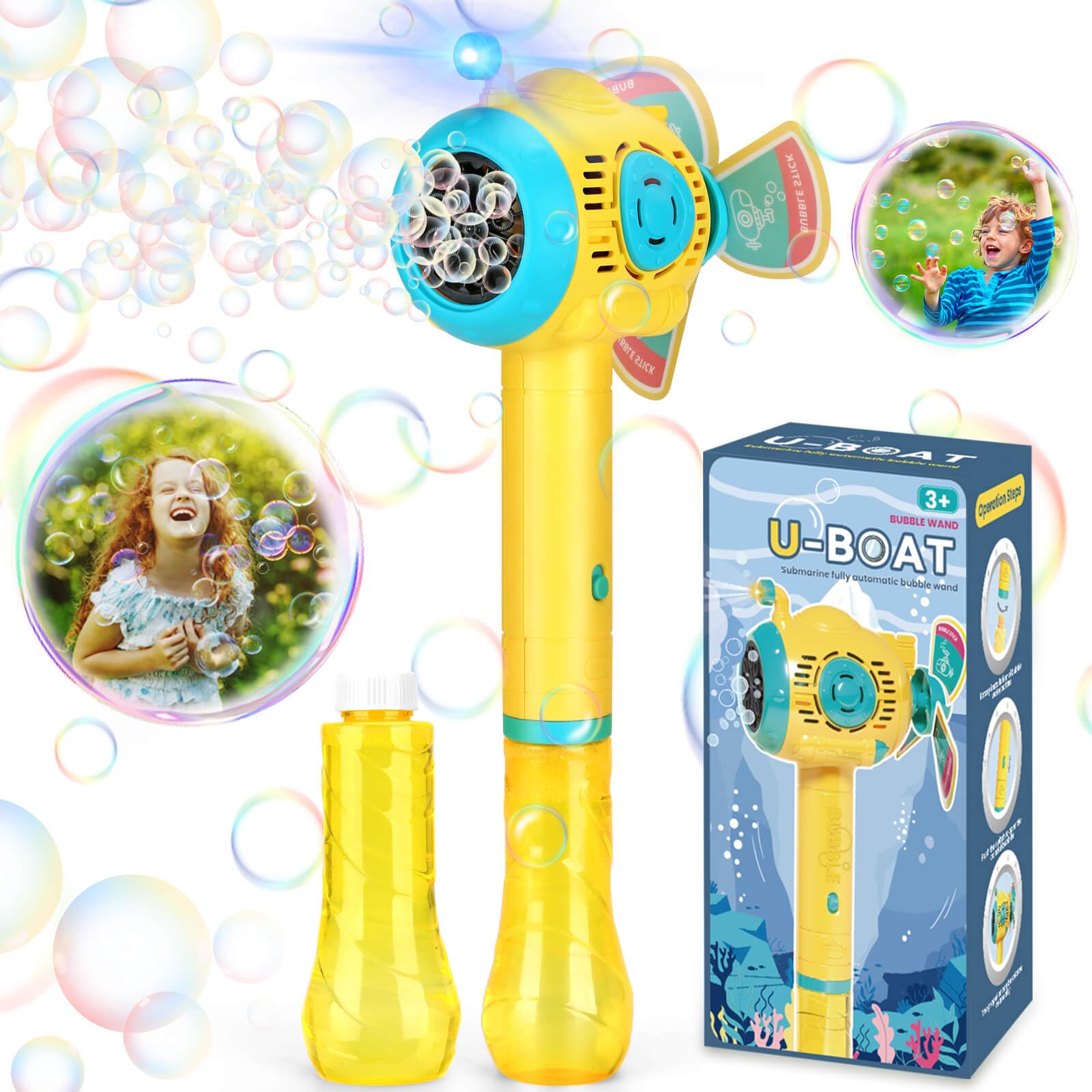Photo 1 of Britik Bubble Wands for Kids Toys for Girls 4-6: Light Up Bubble Wand for Ages 4-8 Bubble Machine Outdoor Kids Toys for Backyard Presents for 3 4 5 6 7 8 Years Old