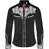 Rodeo Clothing Women’s Western Casual Button Down Shirt, Embroidered Cowgirl Country Outfit Shirts for Women 516 XL Black
