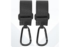 Allonway 2 Pack Stroller Hooks for Bags, Stroller Clips and Hooks, Anti-Slip Stroller Hooks for Diaper Bags, Universal Baby Stroller Hooks (Black)