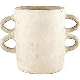 Santa Barbara Design Studio Pure Design Modern Paper Mache with 4 Handles Vase for Home Décor, 4.75" h, Natural